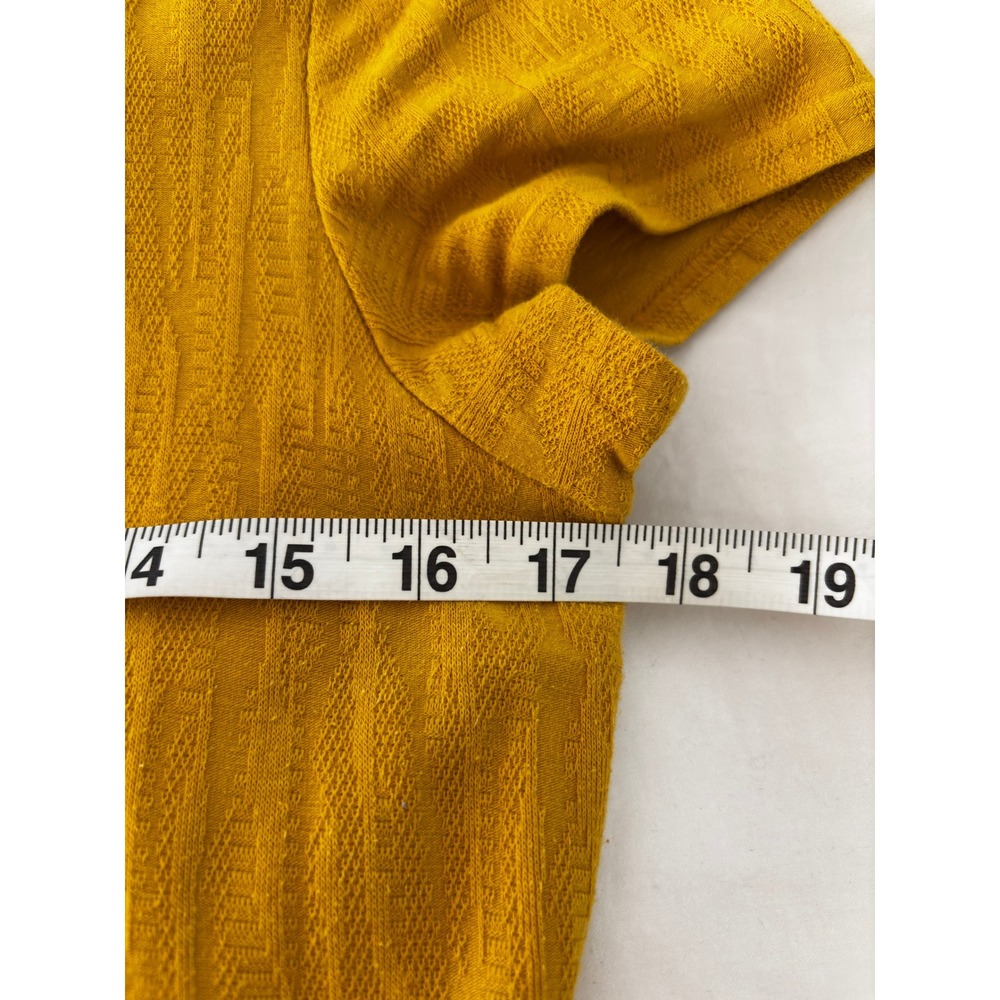 Maeve Anthropologie Mustard Yellow Tiered Maxi Dress Textured Knit — Size Medium - Picture 5 of 14